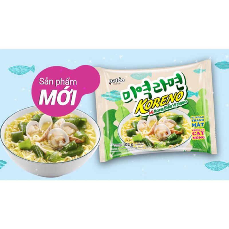 Combo 5 gói mì rong biển vị ngao thanh mát 102gr*5
