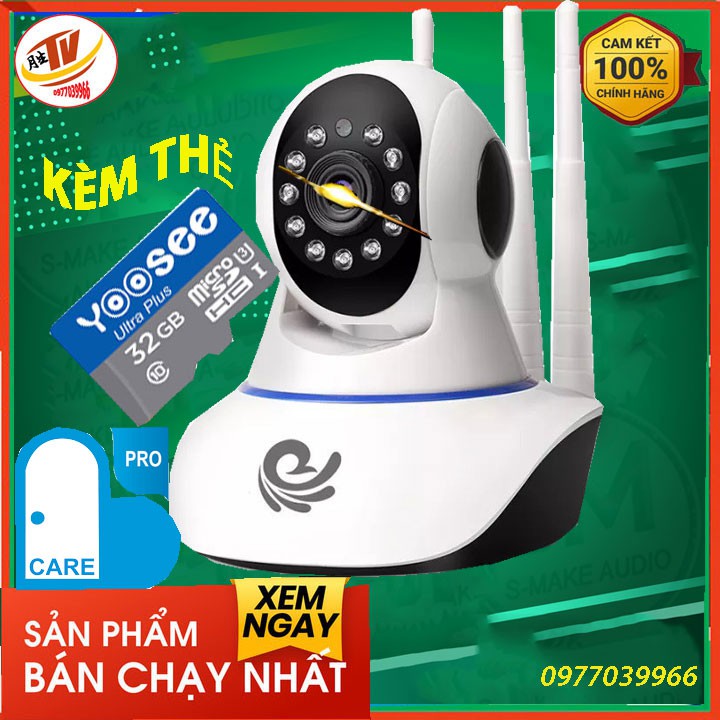 [kèm thẻ 32gb 64gb] Camera giám sát trong nhà xoay 360 độ đàm thoại 2 chiều carecam carepro carecam cc12021 | BigBuy360 - bigbuy360.vn