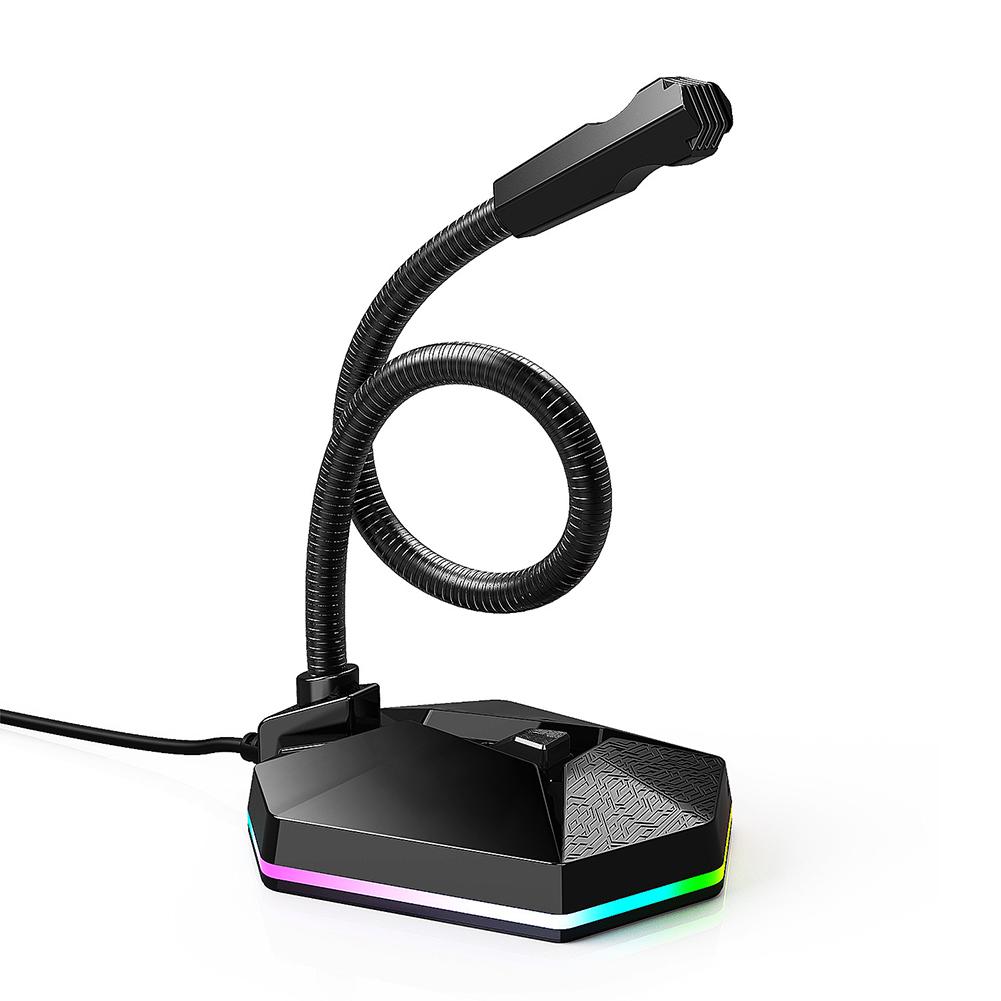 Micrô điện dung trên máy tính để bàn Micrô máy tính chống ồn USB với ánh sáng RGB để phát trực tiếp trò chơi