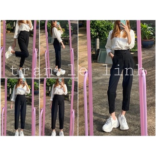 Quần tây đen lưng cao from rộng đủ size smlxl