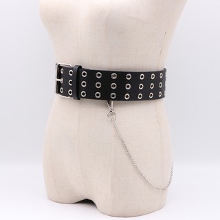 Thắt lưng nữ 3 hàng lỗ kèm chain