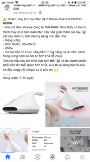 Máy hút bụi chăn nệm Xiaomi Deerma CM800