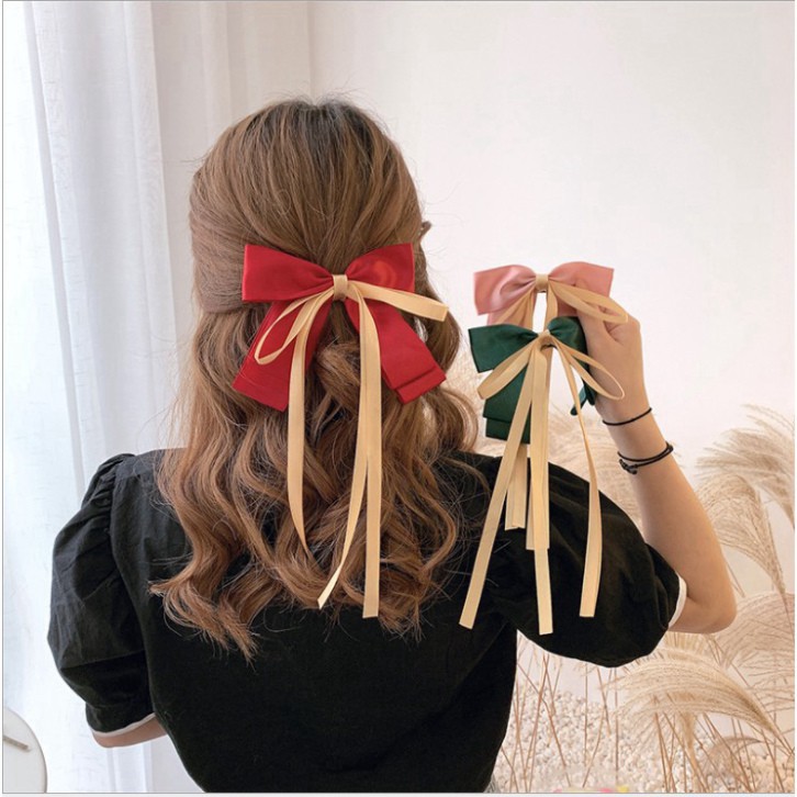Kẹp tóc hình nơ nhiều màu xinh xắn cho nữ phong cách tiểu thư