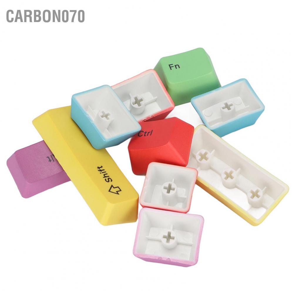 Hàng Sẵn 10Pcs Keycap nhựa PBT 10 phím cho Bàn phím cơ Công nghệ thăng hoa nhiệt tự làm Chiều cao OEM Đẹp thực tế đầy màu sắc【Carbon070】