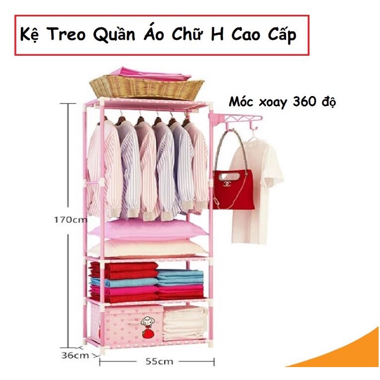 Kệ Chữ H Để Đồ Và Treo Quần Áo Đa Năng Gấp Gọn
