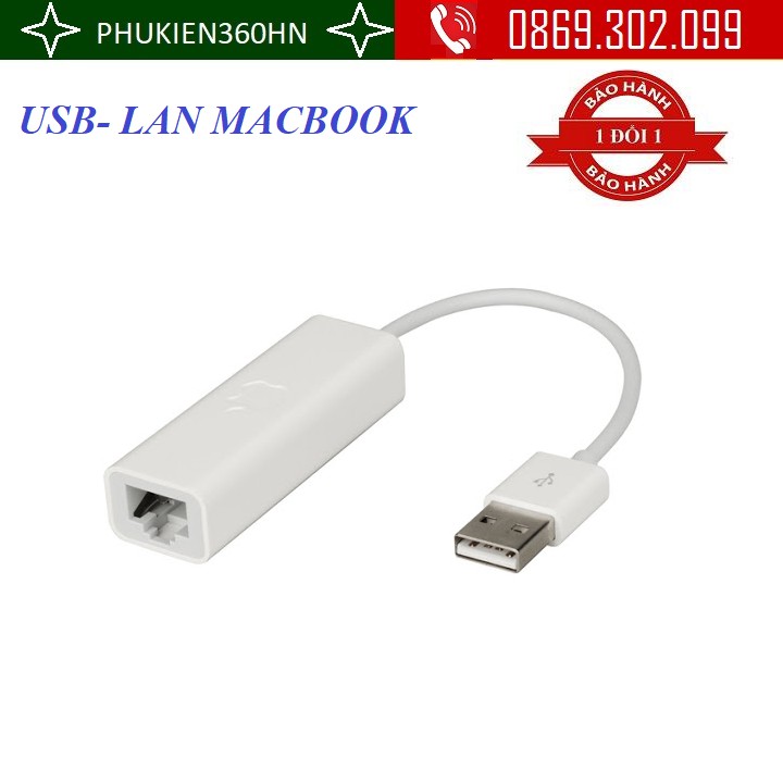 Cáp kết nối Macbook Air với mạng lan qua cổng USB