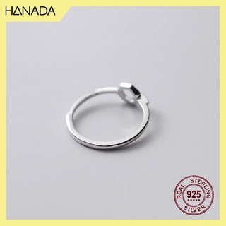 Nhẫn Bạc 925 Hanada Lục Giác Đá 0560