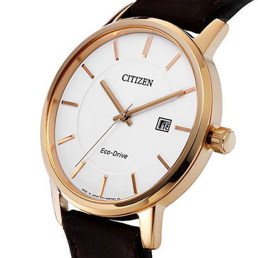 Đồng Hồ Citizen Nam Dây Da Eco-Drive (Năng Lượng Ánh Sáng) BM6753-00A - Mặt Trắng (40mm)