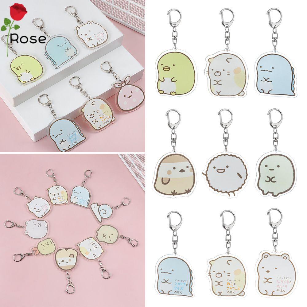 Móc khóa 2 mặt hình hoạt hình Sumikko Gurashi bằng nhựa acrylic trong suốt dễ thương