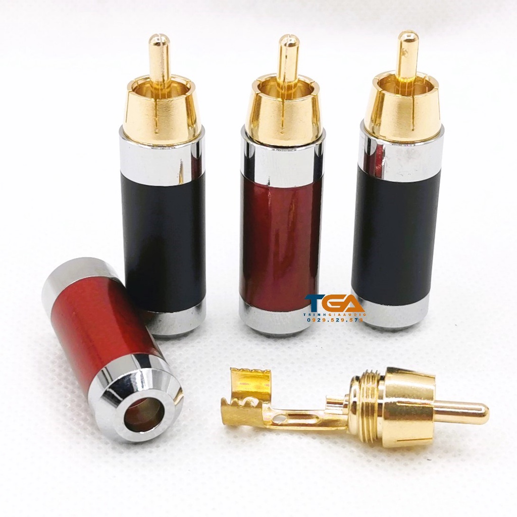 Jack rắc AV, Hoa sen, RCA hàn dây, chân đồng, Báo giá 1c