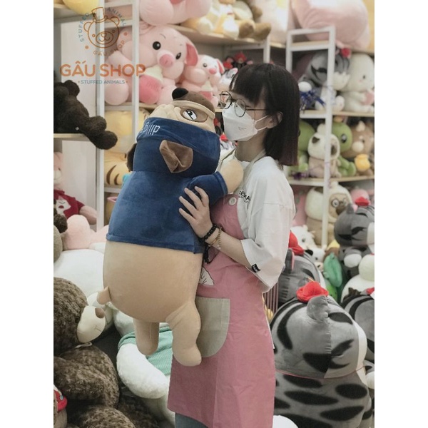 Gấu bông ❤️ Chó mặt xệ mặc áo Hoodie ❤️ hàng nhập cao cấp bông mịn sắc nét từng đường chỉ !! FREESHIP FREE GÓI QUÀ