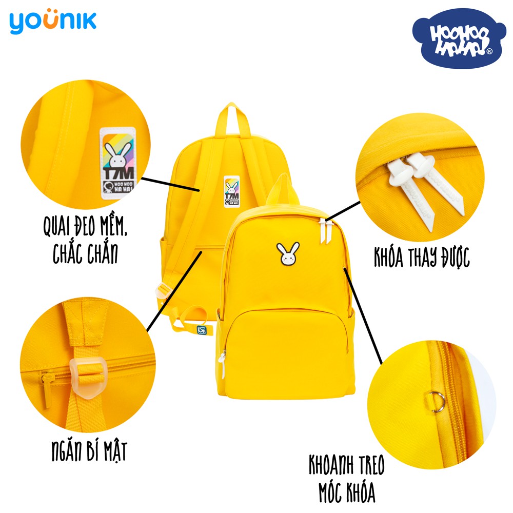 Combo Balo kèm ví móc khóa Thỏ Bảy Màu - HOOHOOHAHA