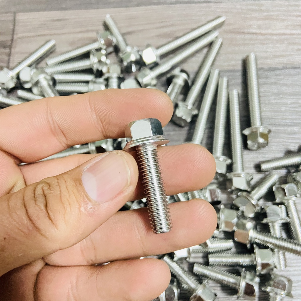 Ốc inox TRỤ V2 TRƠN size 8ly chiều dài 25mm đến 60mm lắp chi tiết máy, gác chân, ghi đông