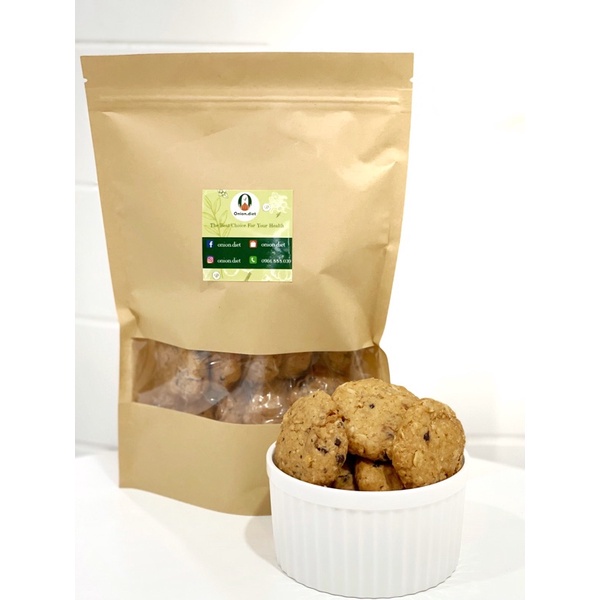 Bánh COOKIES Yến Mạch Onion.Diet Không Đường Hỗ Trợ Giảm Cân - Phù Hợp Cho Người Tiểu Đường 500G
