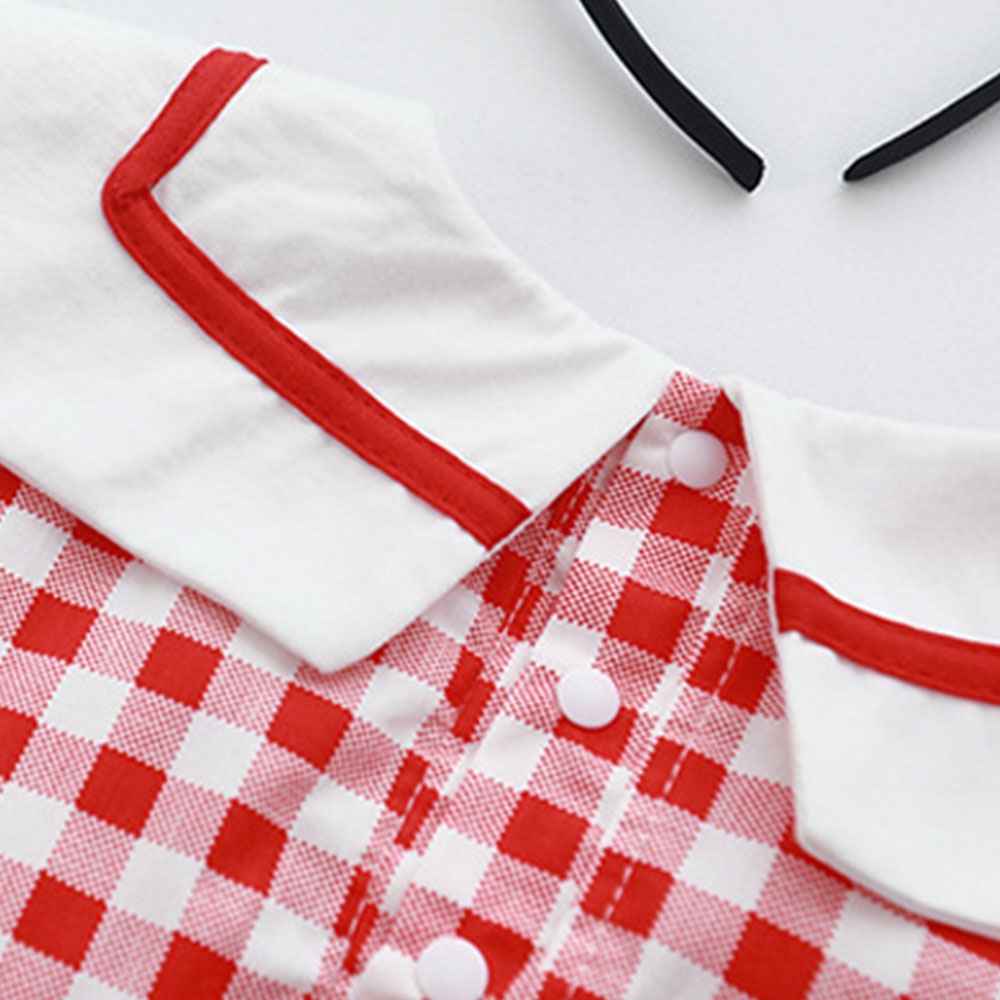 Đầm công chúa BEAR LEADER họa tiết ca rô đính nơ dễ thương cho bé gái