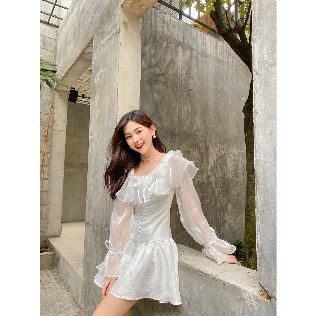 Đầm ôm SheByShj x Mẫn Tiên bèo cổ tay dài - Adelina Dress