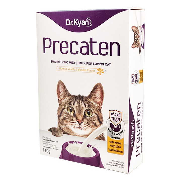 Sữa bột cho mèo Dr.Kyan Precaten hộp 110gr cung cấp dinh dưỡng cho mèo