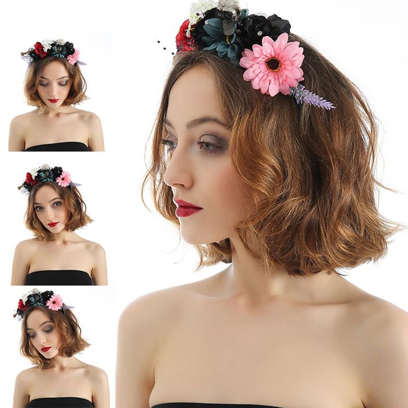 Flgo Băng Đô Hóa Trang Halloween Hình Bộ Xương Đầu Lâu Kinh Dị Nhiều Màu Sắc