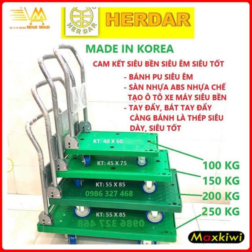 [TỔNG CÁC MẪU 100kg,150kg- BH 12th] Xe Đẩy Hàng 150kg, Xe Đẩy Hàng 4 Bánh 100KG MaxkiwI- SIÊU HOT BÁN CHẠY