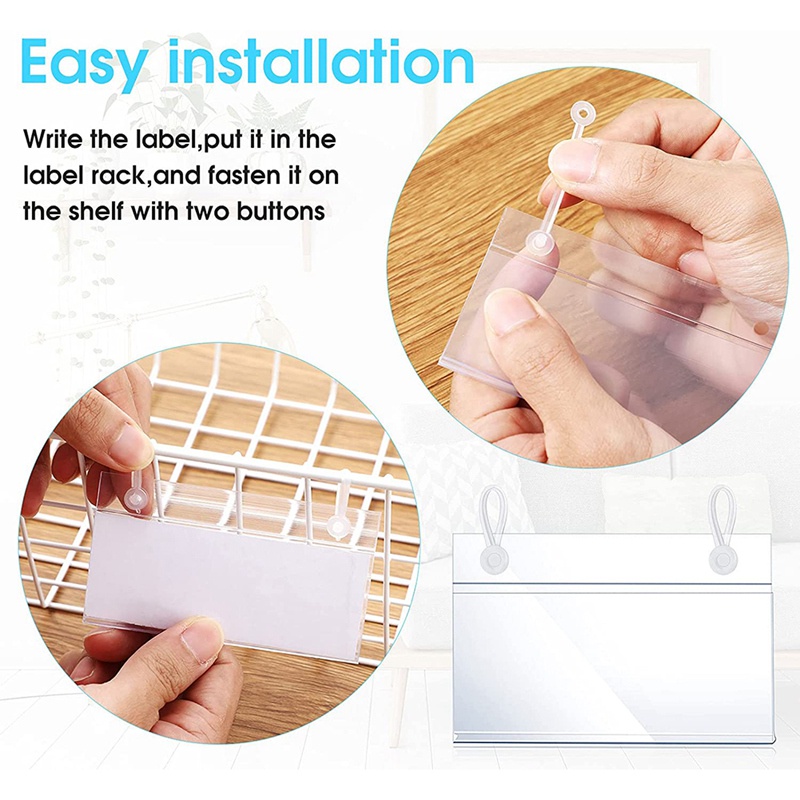 Set 60 Kẹp Nhựa Gắn Thẻ Ghi Giá Với Thiết Kế Nút Dễ Khóa Tiện Lợi Dành Cho Giỏ Hàng / Đồ Ăn Vặt