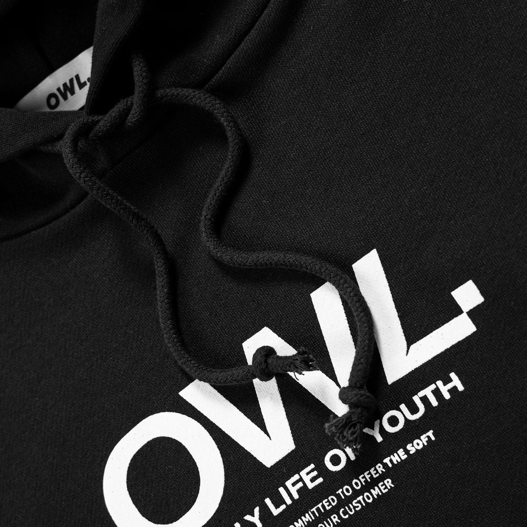 [Mã LTP50 giảm 50000 đơn 150000] OWL BRAND® Essential Hoodie - Áo khoác chui đầu có mũ màu Đen | BigBuy360 - bigbuy360.vn
