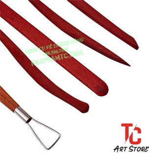 Bộ tạc tượng đất sét (5 cây, bằng gỗ)
