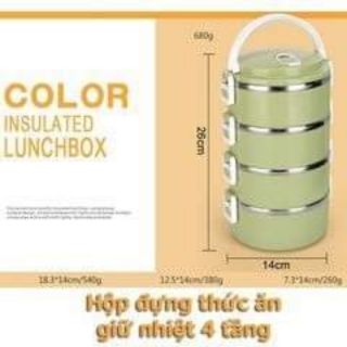 Cặp lồng giữ nhiệt lúa mạnh 4 tầng