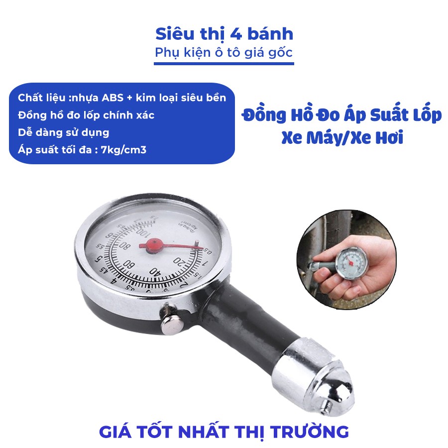 Đồng Hồ Đo Áp Suất Lốp Xe Máy/Xe Hơi