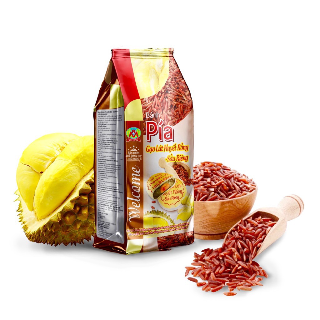 Combo 02 Bịch  Bánh Pía Sầu Riêng Gạo Lức Huyết Rồng Trứng Muối Mỹ Ngọc