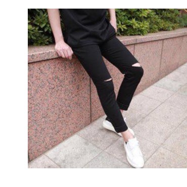 QUẦN JEAN NAM CẮT GỐI RÁCH NGANG SÀNH ĐIỆU BỤI 4365F