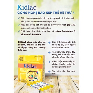 Men vi sinh hỗ trợ tiêu hóa cho trẻ Kidlac