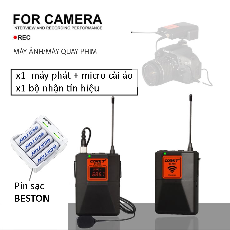 Bộ micro không dây Corkt R1A (new version) - check âm thanh thời gian thực