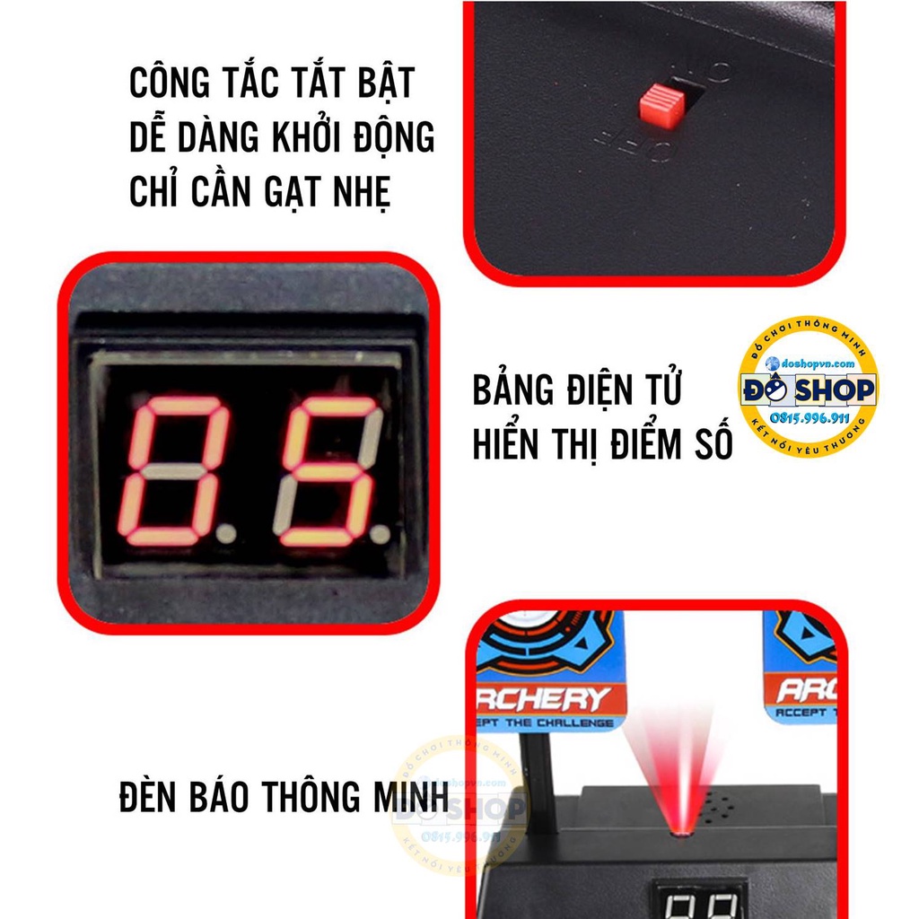 Bia Tập Bắn Điện Tử Tự Động Hồi Mục Tiêu - Phụ Kiện Đồ Chơi Nerf (Tặng Kèm Pin)