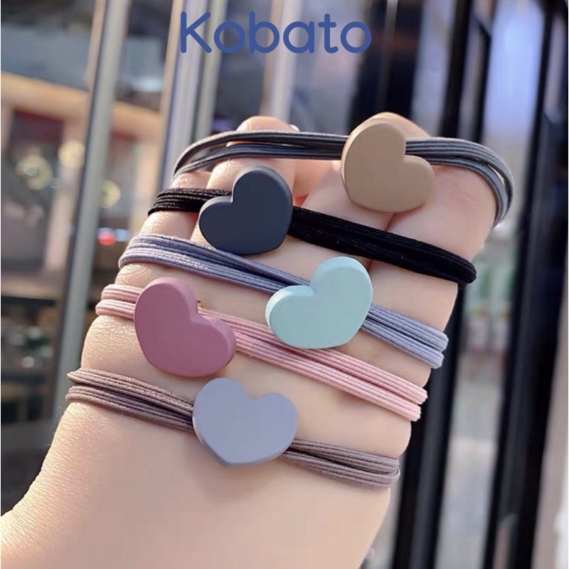 Dây thun buộc tóc Hàn Quốc hình trái tim xinh xắn cho nữ