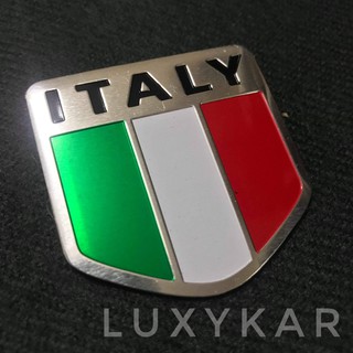 Sticker nhôm phay cờ nước Ý hình khiên