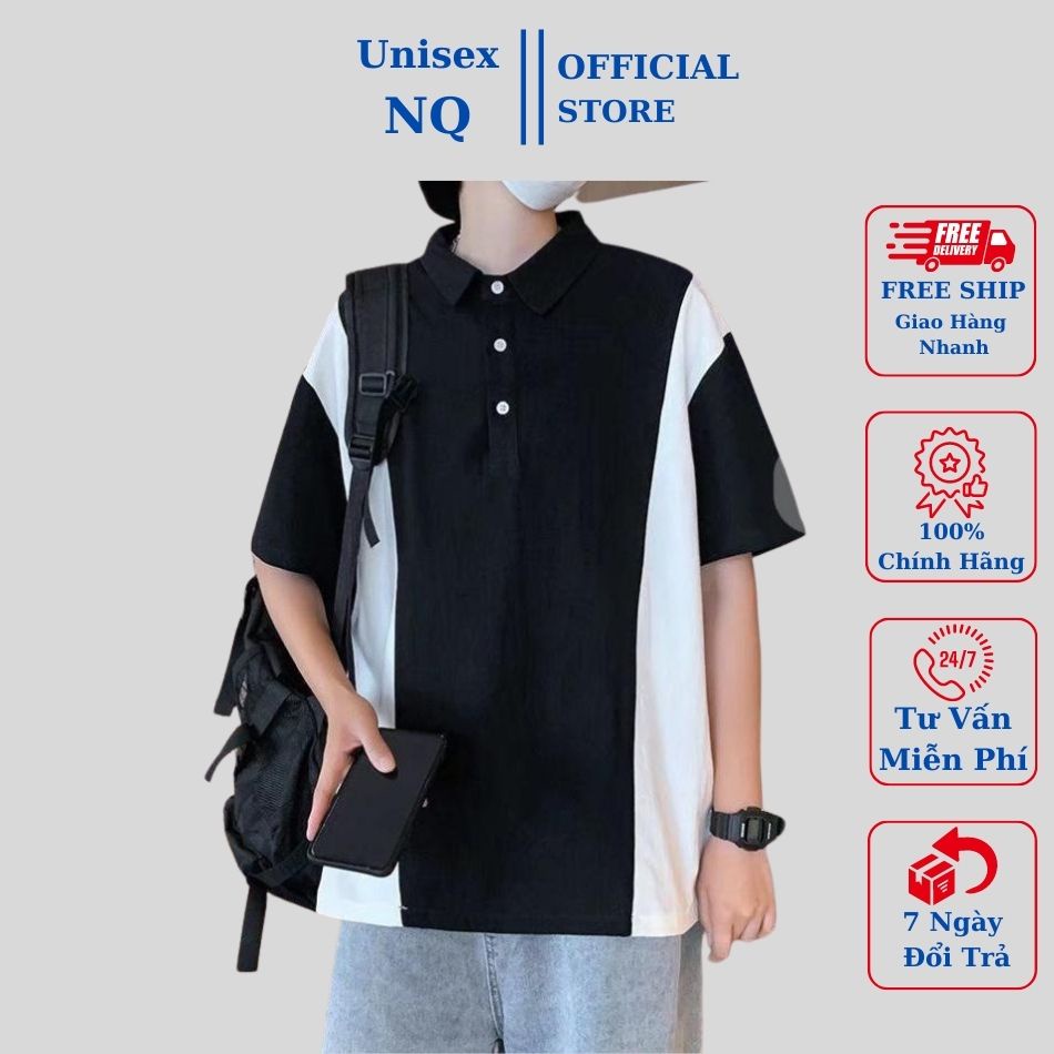 Áo Polo Form Rộng In Họa Tiết Sọc Đen - Trắng Thời Trang Cao Cấp Chất Đẹp chất đẹp giá đẹp (3 sọc)