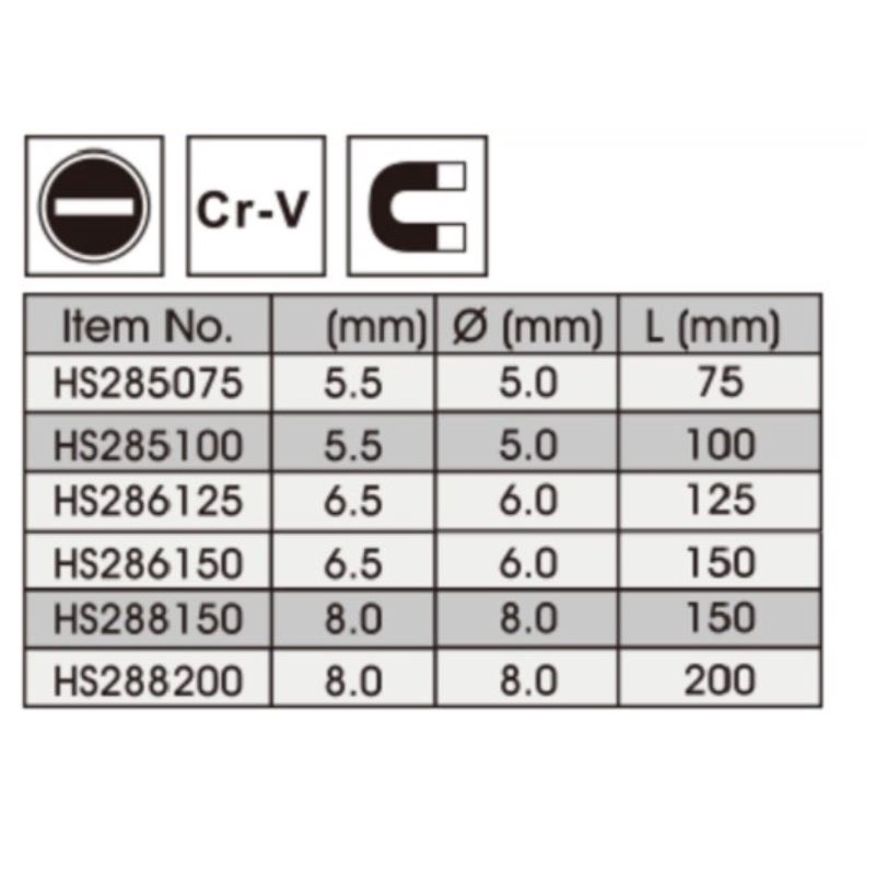 ĐỒ NGHỀ INGCO Tua vít dẹp HS285075 - HS285100 - HS286125 - HS286150 - HS288150 - HS288200