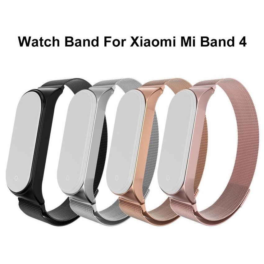 Stainless Steel Smart Watch Magnetic Milan Replacement Strap For Millet3 4 Mi band Metal Wristband Strap