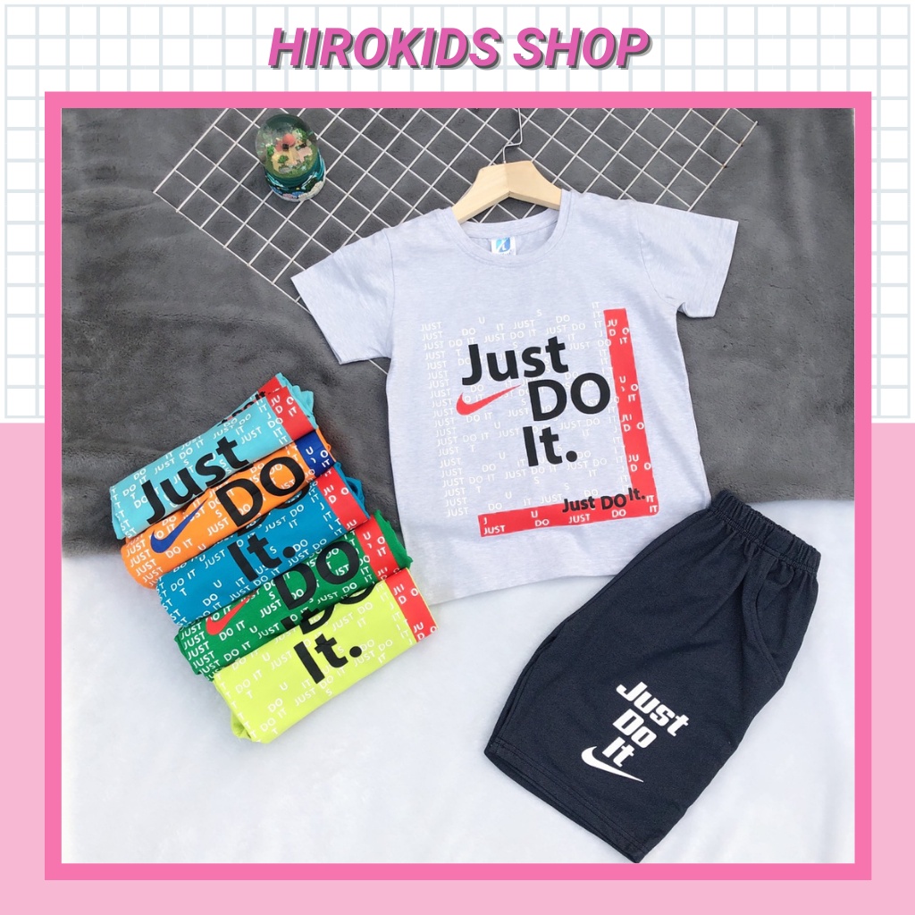 Bộ thun tay ngắn quần ngắn size đại nhiều màu cho bé trai (20-35kg) - Hirokidso