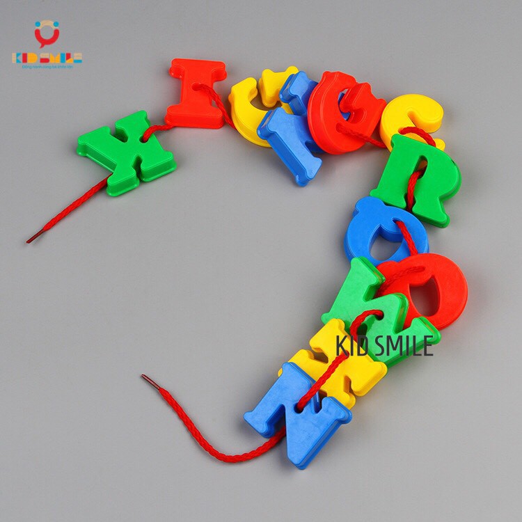 [Bb124] Bộ đồ chơi 70 chữ cái Tiếng Anh kết hợp xâu dây nhựa cao cấp, rèn kỹ năng khéo léo và nhận biết chữ cái cho bé