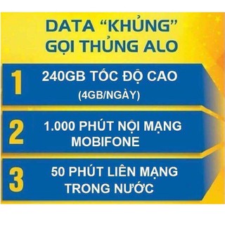 SIM MOBIFONE C90N 120GB/THÁNG 1000 phút gọi, 4GB/ ngày - Tặng tháng đầu