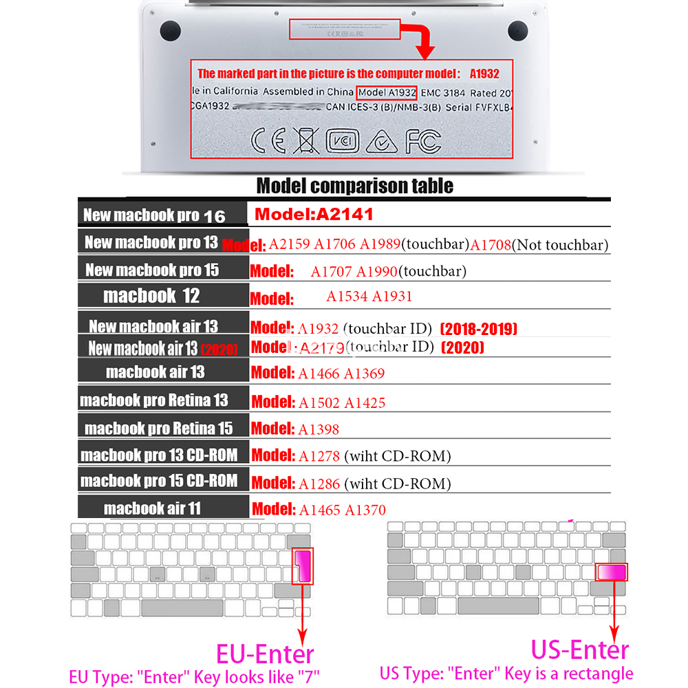 Miếng Dán Bàn Phím Laptop Macbook Air 13 Pro 15 Inch A1466 A1502 A1278 A1398