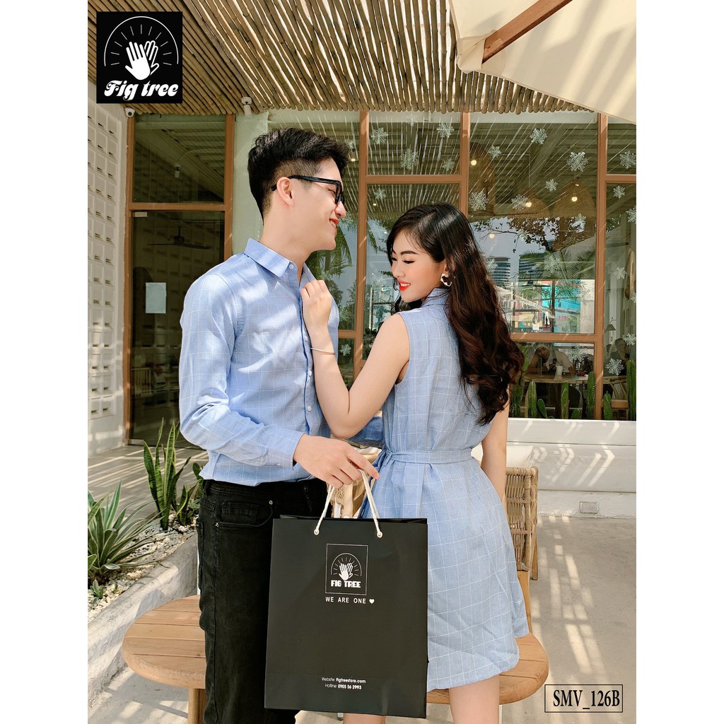 ÁO 126B siêu đáng yêu &lt;3 caro màu xanh, tươi sáng, nhẹ nhàng, chất đẹp!