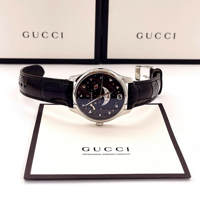 Đồng hồ nữ Gu.cci G-Time.less Black Moon.phase - đẹp như cả bầu trời sao lấp lánh .  .