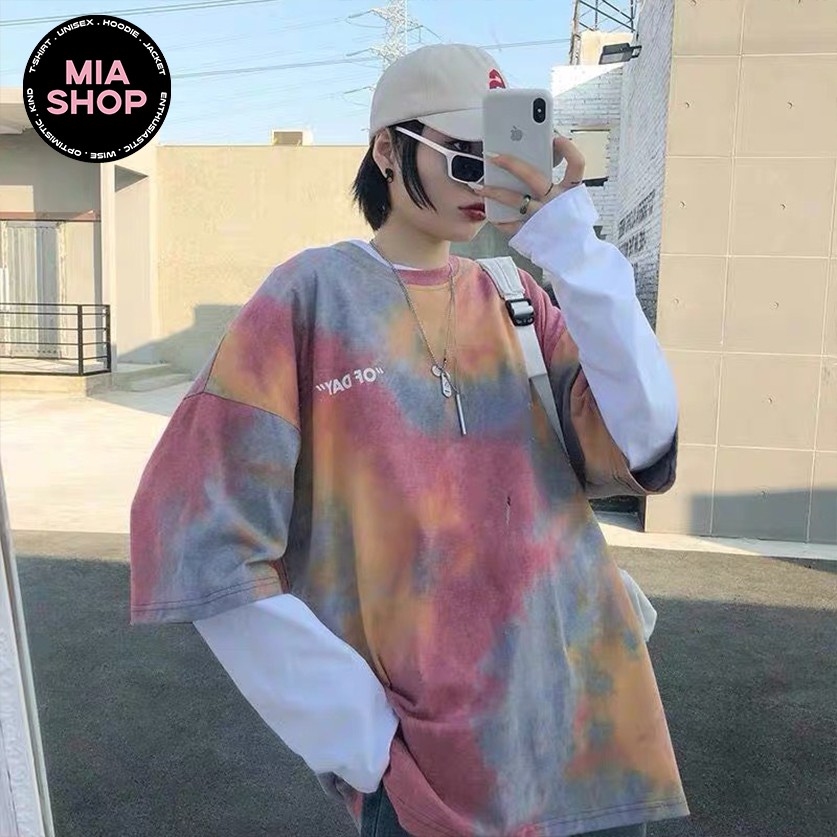 Áo thun tay lỡ MIA, Áo phông nữ form rộng dáng Unisex/Ulzzang, Loang màu mặc lẻ cặp nhóm hình OF DAY