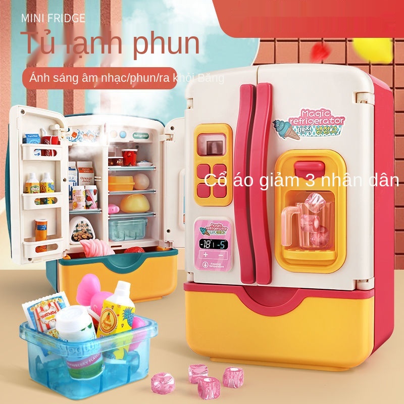 ♧Đồ chơi trẻ em nhà bếp mô phỏng lớn tủ lạnh cô gái 3-6 tuổi 5 câu đố giáo dục sớm cậu bé phù hợp với