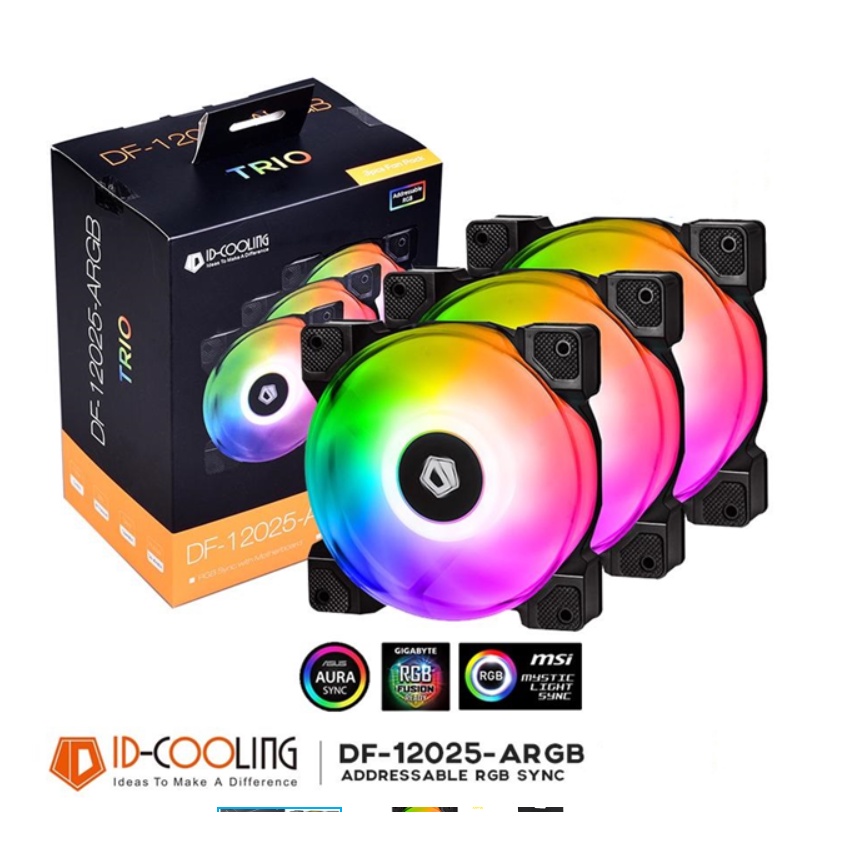 BỘ FAN CASE ID COOLING DF-12025-ARGB TRIO