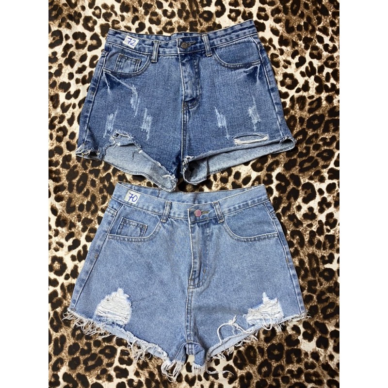 Quần short jeans rách bụi