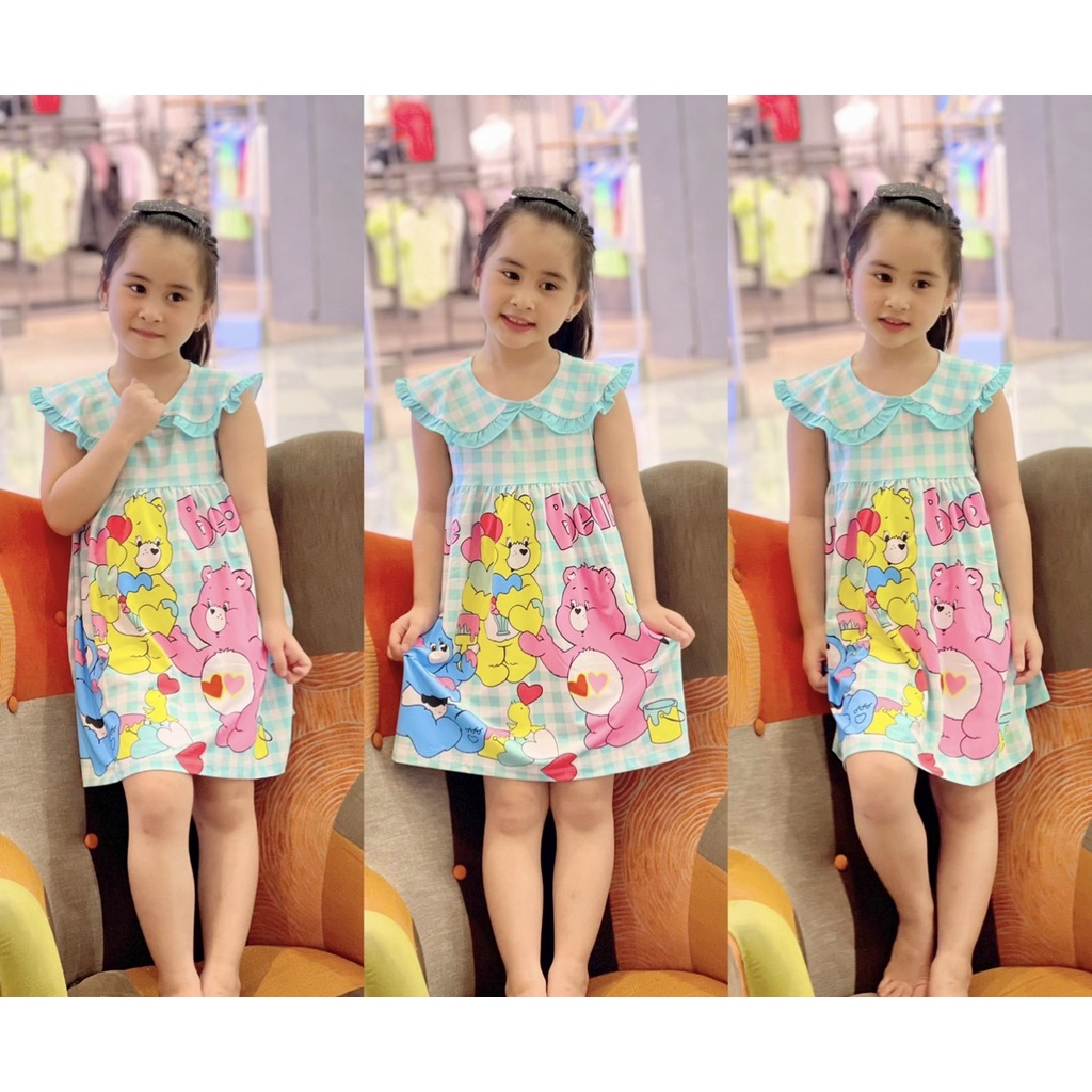 Đầm cổ sen dễ thương thun lạnh cho bé gái - Váy bé gái