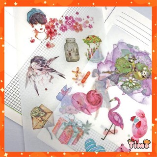 Set 6 Tấm Sticker Nhiều Chủ Đề Khác Nhau Siêu Đẹp Độc Đáo Hình Dán Làm Sổ Tay Trang Trí Góc Học Tập Xinh Bullet Journal